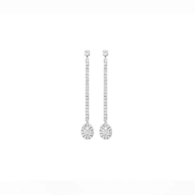 Boucles d'oreille Messika Glam'Azone Or Blanc Diamants