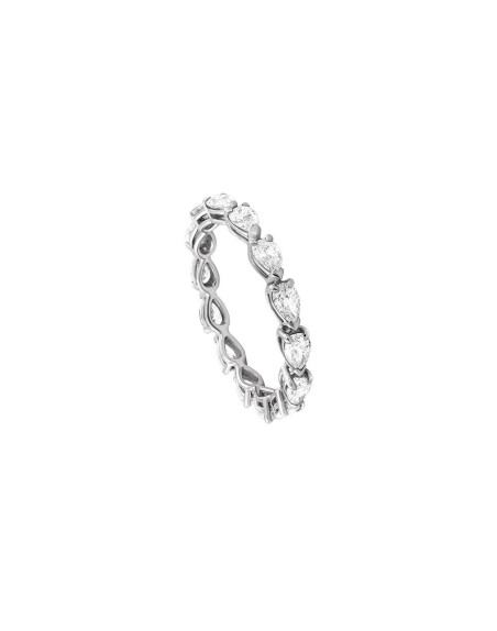 Alliance Frojo or blanc diamants taille poire