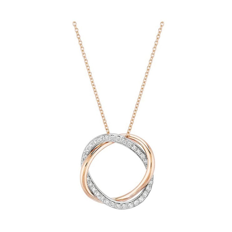 Collier Poiray Tresse PM or rose or blanc diamants