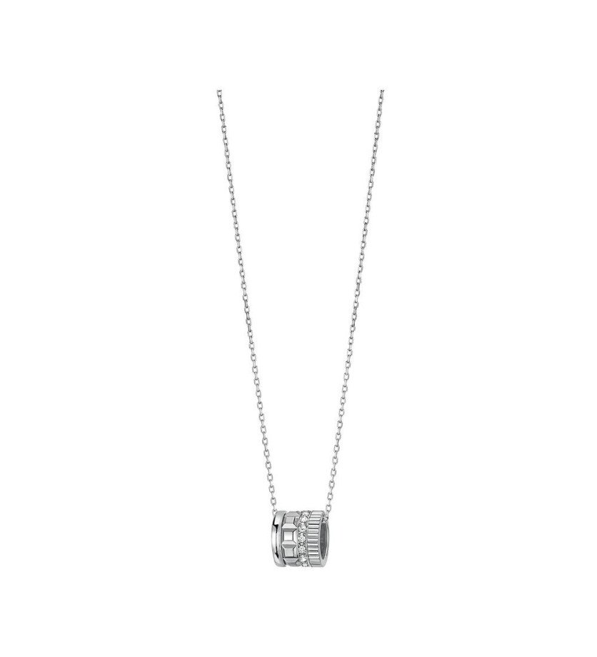 Pendentif Boucheron mini bague Quatre Radiant Edition or blanc diamants