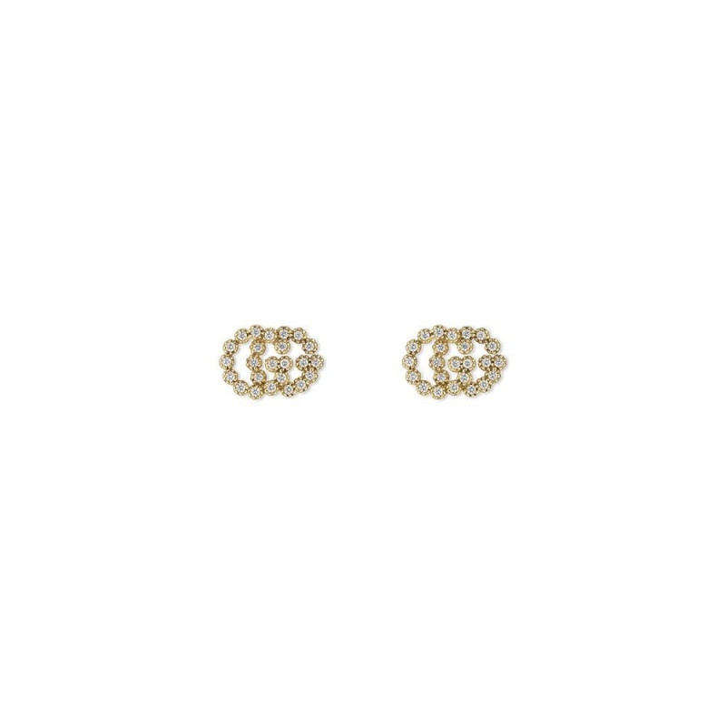 Puces d'oreille Gucci Running G or jaune diamants Taille M