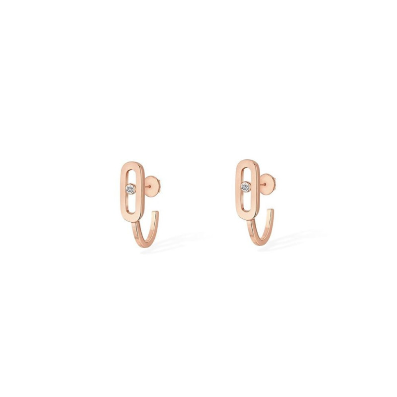 Boucles d'oreille Messika Move Uno or rose diamant