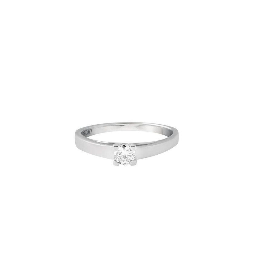 Bague Solitaire or blanc