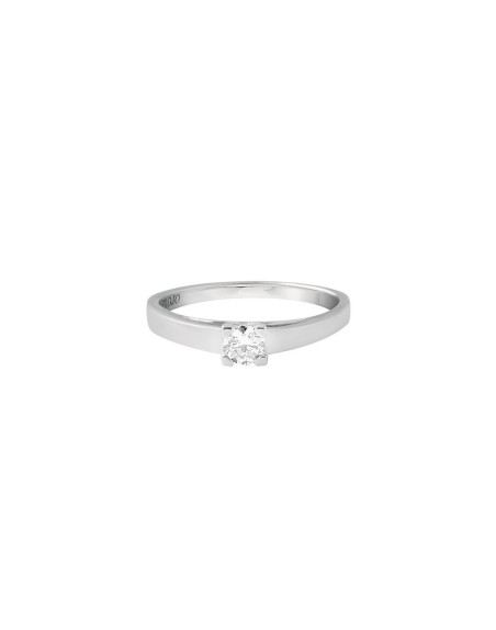 Bague Solitaire or blanc