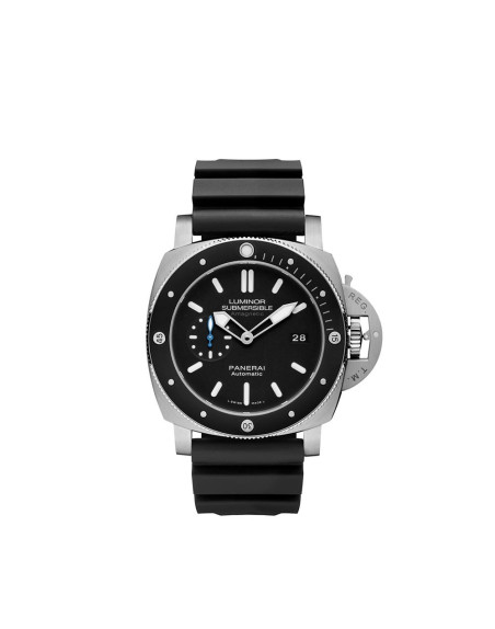 Montre Panerai Submersible Amagnetic 47 mm automatique cadran noir boîtier en titane bracelet en caoutchouc noir