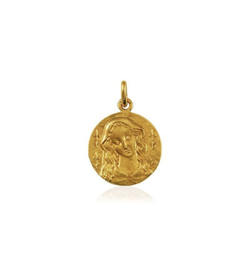 Médaille Vierge au Lys or jaune poli 18mm
