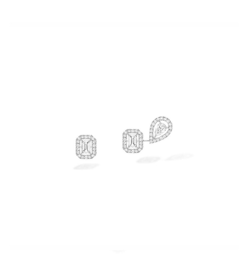 Boucles d'oreilles My Twin Or Blanc Diamants