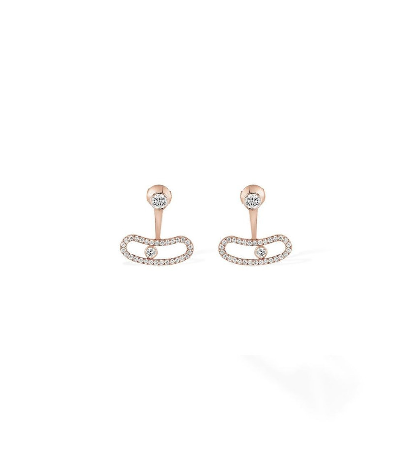 Boucles d'oreilles Messika Move Uno Or Rose Diamants