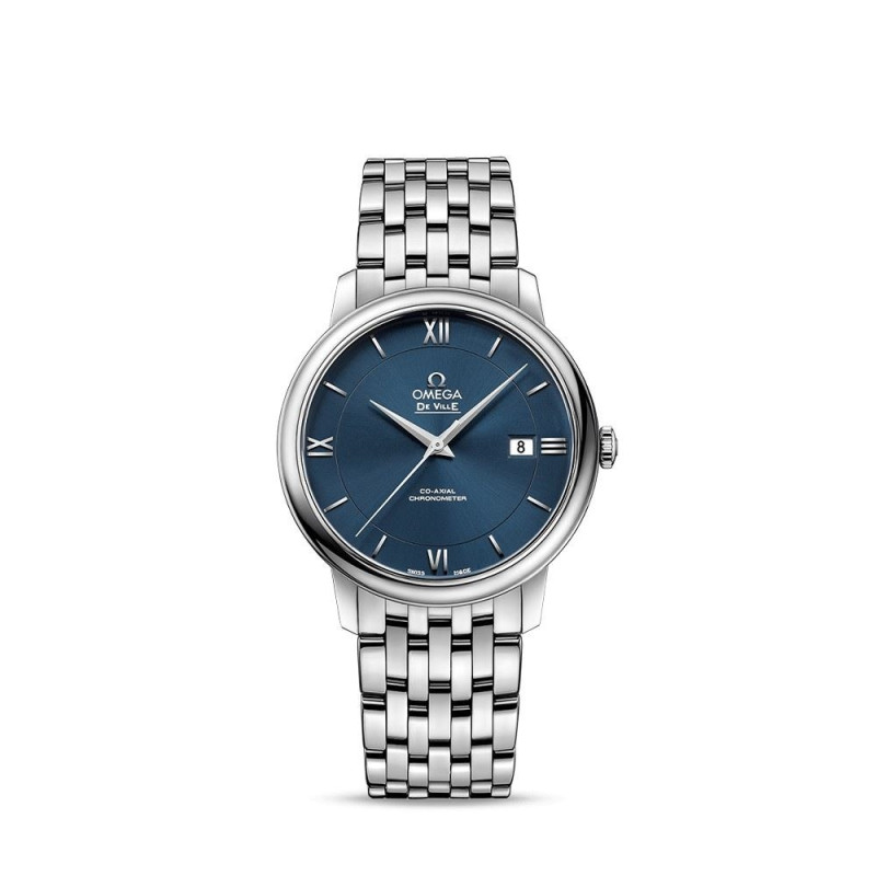 Montre Omega De Ville Prestige automatique cadran bleu bracelet acier 39,5mm