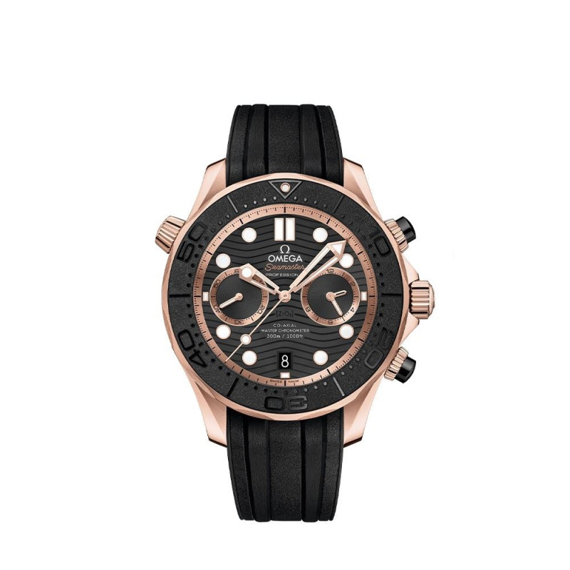 Montre Omega Seamaster Diver 300M Chronographe automatique cadran noir bracelet caoutchouc noir 44mm
