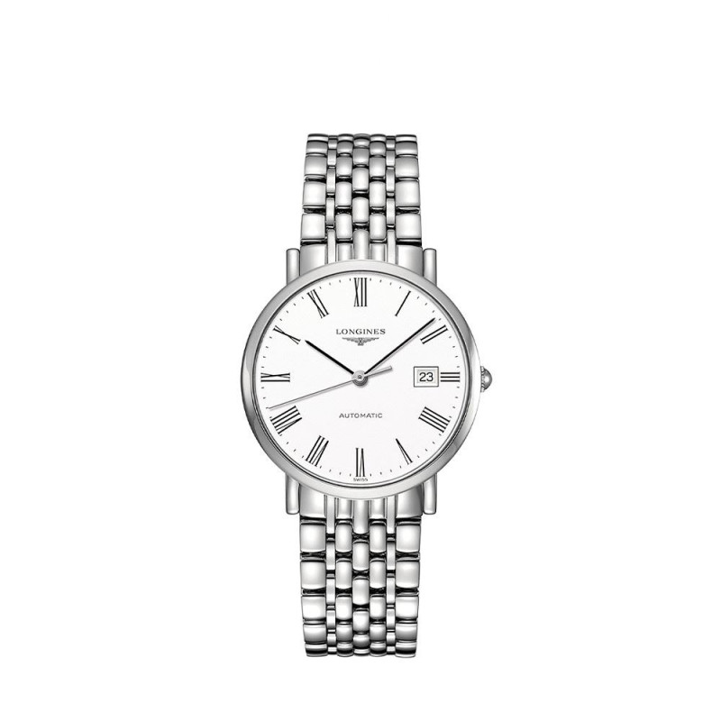 Montre Longines Elegant Collection automatique cadran blanc bracelet acier 37mm