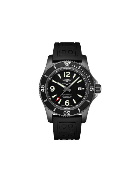 Montre Breitling Superocean Automatic Blacksteel cadran noir bracelet caoutchouc noir 46mm