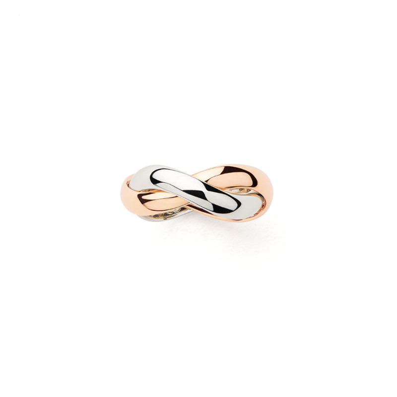 Bague Poiray Tresse MM or blanc or rose
