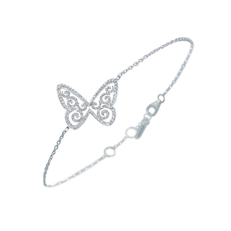Bracelet Messika Butterfly or blanc diamants grand modèle