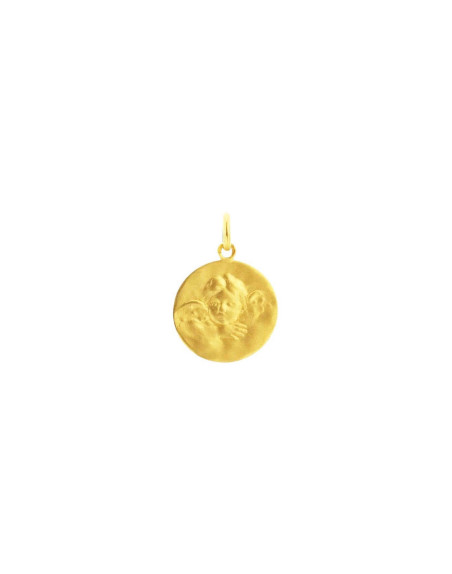 Médaille Ange de Robida or jaune 18mm mince