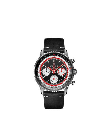 Montre Breitling Navitimer B01 Chronograph Swissair automatique cadran noir bracelet en cuir de veau noir 43mm