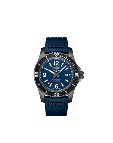 Montre Breitling Superocean Automatic BlackSteel cadran bleu bracelet caoutchouc bleu 46mm