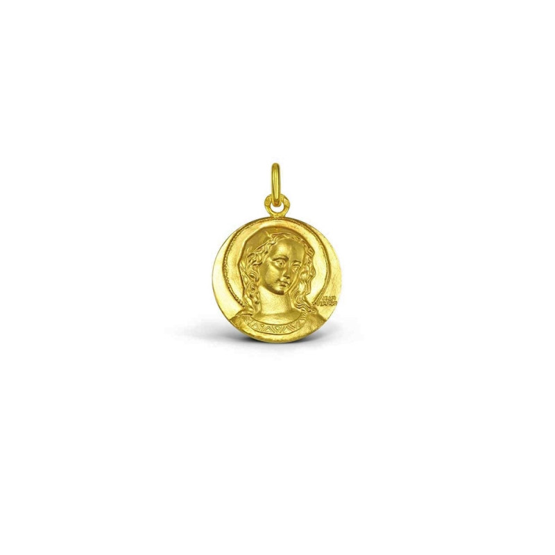Médaille Arthus Bertrand Virgo Amabilis 18mm or jaune sablé