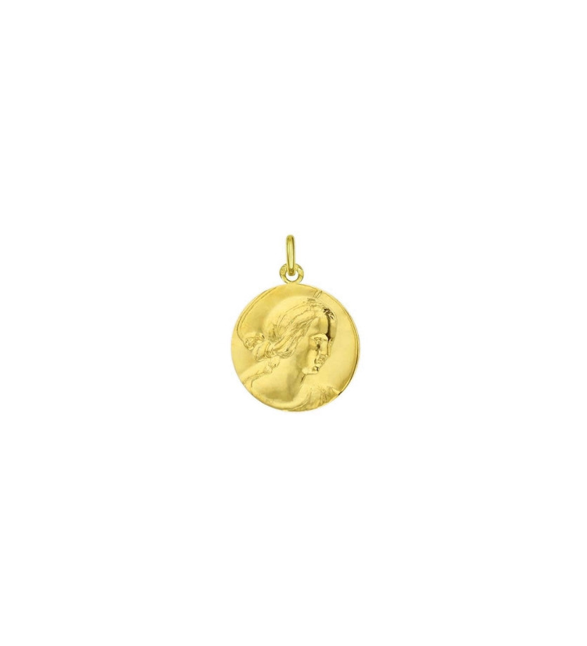 Médaille Vierge Raphaël 16mm or jaune poli