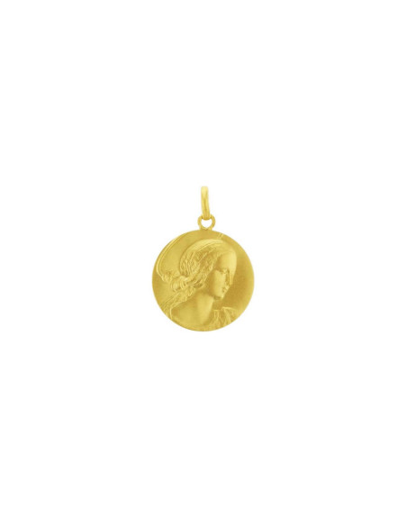 Médaille Vierge de Raphaël 21mm or jaune sablé