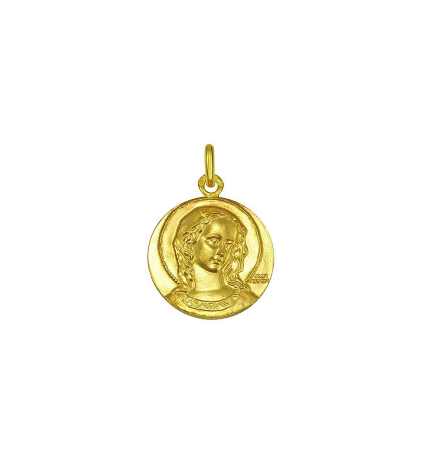 Médaille Virgo Amabilis 23mm or jaune sablé