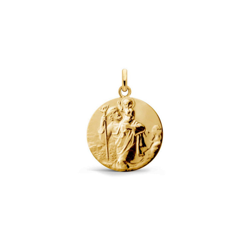 Médaille Arthus Bertrand  Saint Christophe de Tairac 18mm or jaune sablé