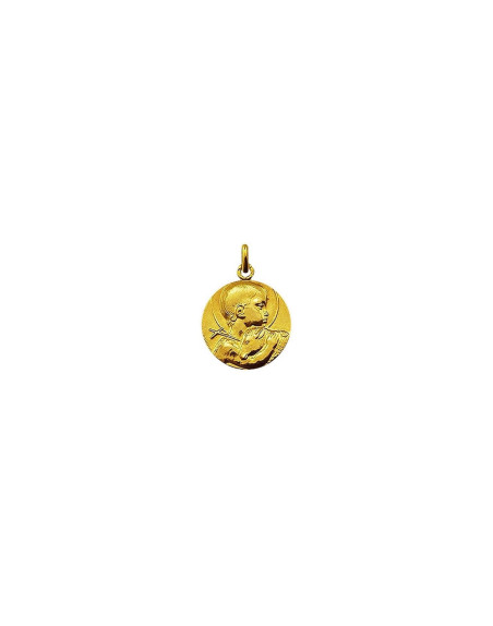 Médaille Saint Jean Baptiste de Guzmann or jaune poli 18mm