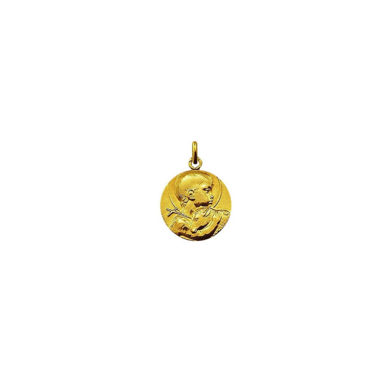 Médaille Arthus Bertrand Saint Jean Baptiste de Guzmann or jaune sablé mince 18mm