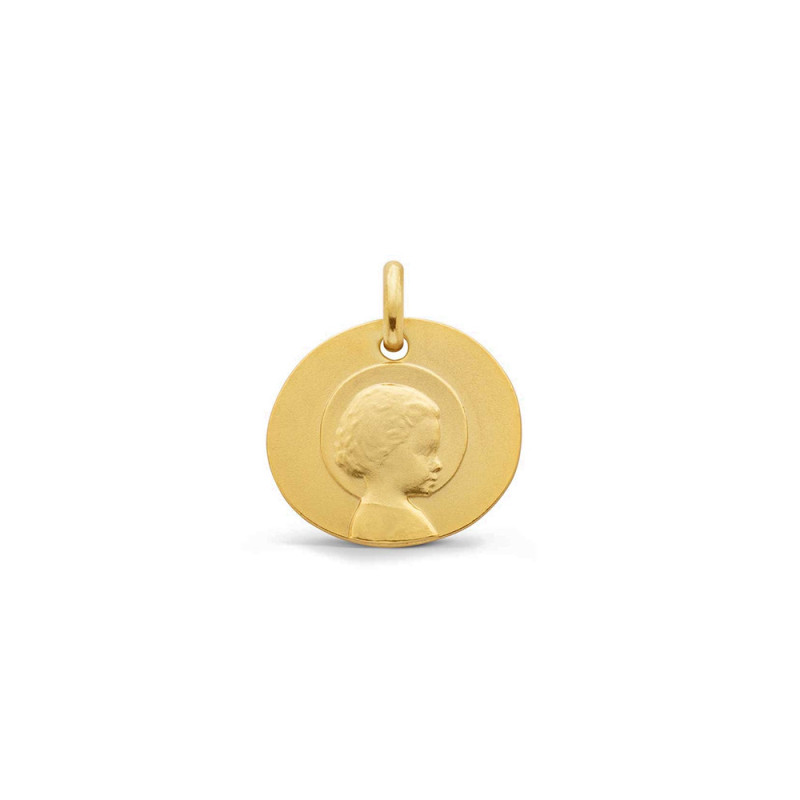 Médaille Arthus Bertrand Christ Enfant 16mm or jaune sablé