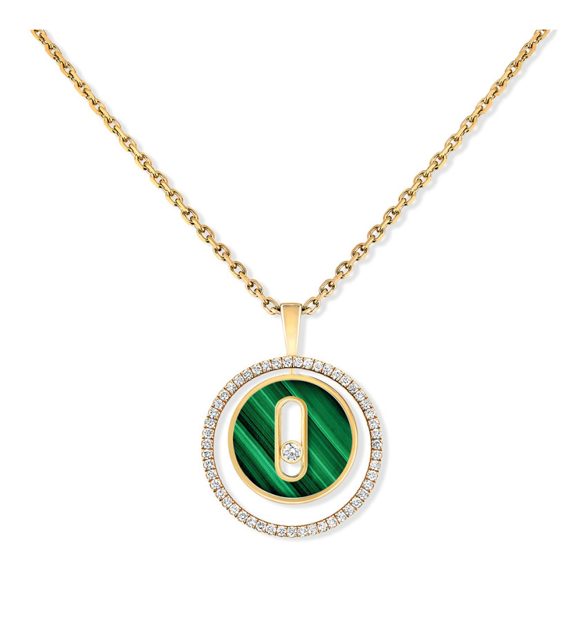 Collier Messika Lucky Move PM or jaune malachite