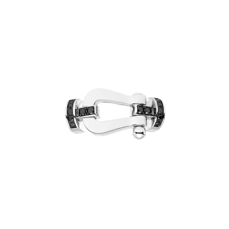 Manille Fred Force 10 GM or blanc semi pavé diamants noirs