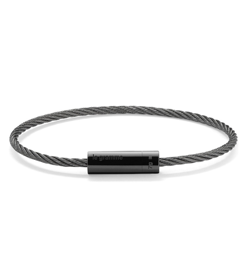 Bracelet Câble Céramique 7 Grammes céramique noire polie
