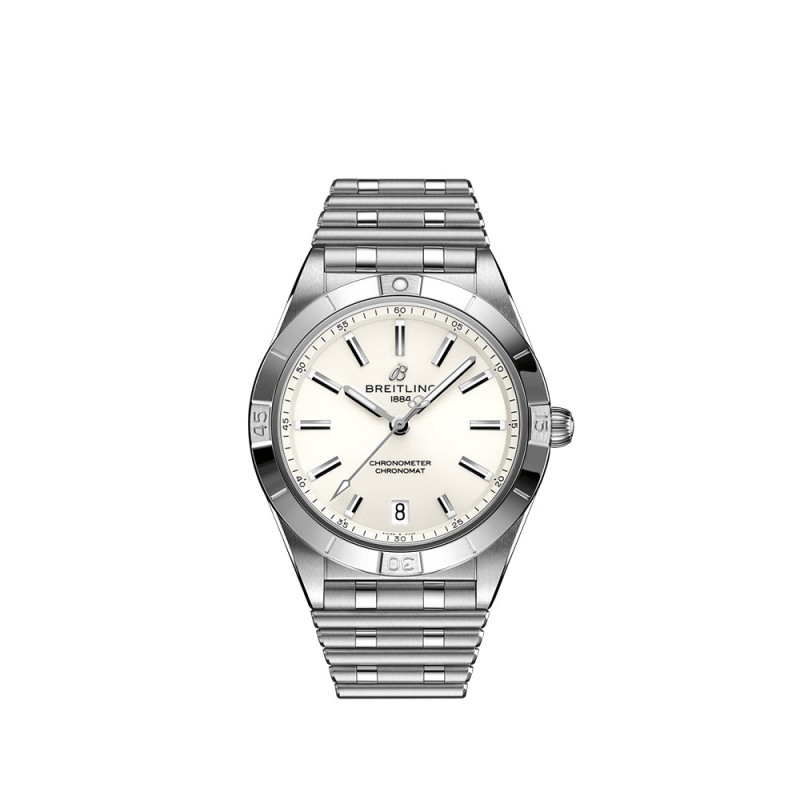 Montre Breitling Chronomat Automatic cadran blanc bracelet acier 36mm