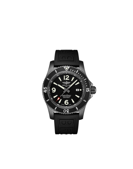 Montre Breitling Superocean Black Steel Automatic cadran noir bracelet caoutchouc noir 46mm