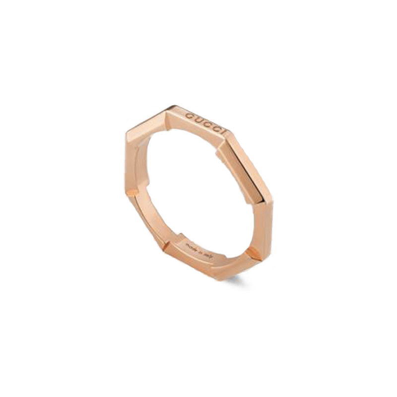 Bague Gucci Link to Love or rose 3mm effet miroir