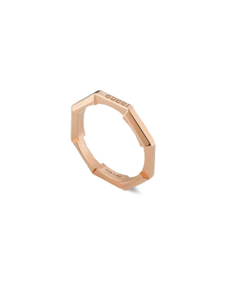 Bague Gucci Link to Love or rose 3mm effet miroir