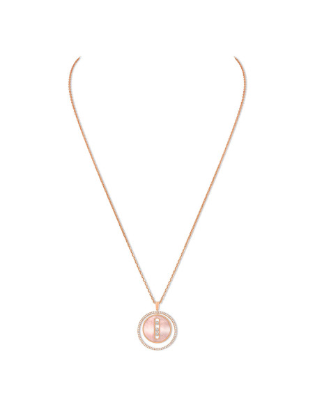 Collier Lucky Move MM Or rose Diamants Nacre rose