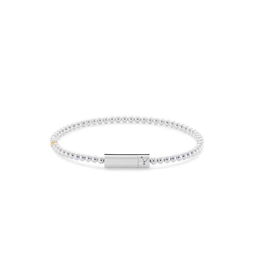 Bracelet Beads 11 Grammes argent lisse poli perle en or jaune