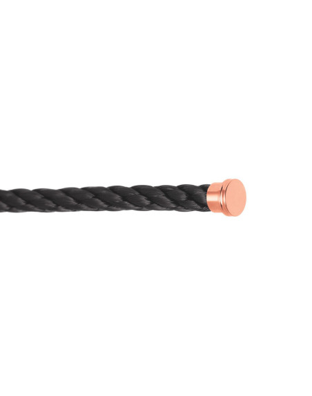 Câble Fred Force 10 grand modèle corderie noire embouts acier rose