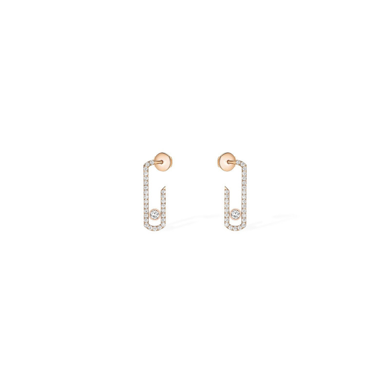 Boucles d'oreille Messika Move Addiction or rose diamants