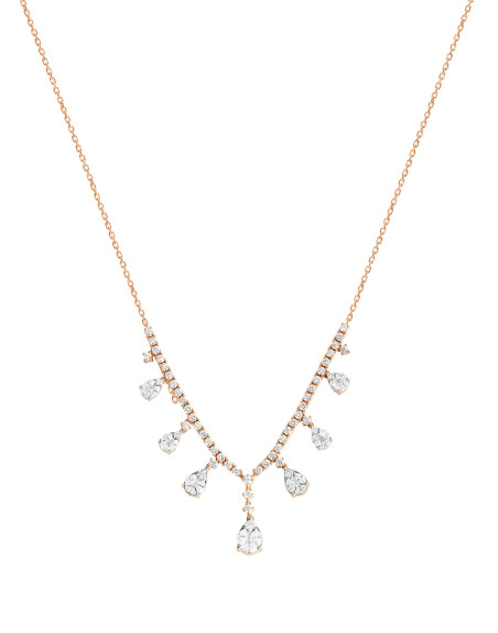 Collier Frojo Pampille or rose et diamants