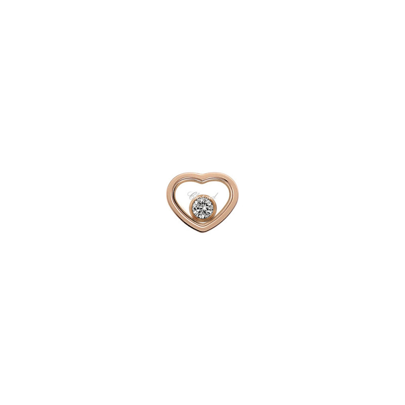 Boucle d'oreille Chopard My Happy Hearts or rose diamant