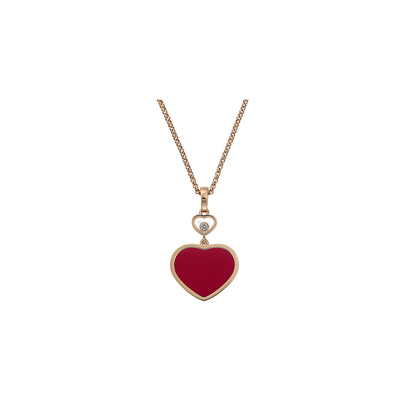 Collier Chopard Happy Hearts or rose diamant