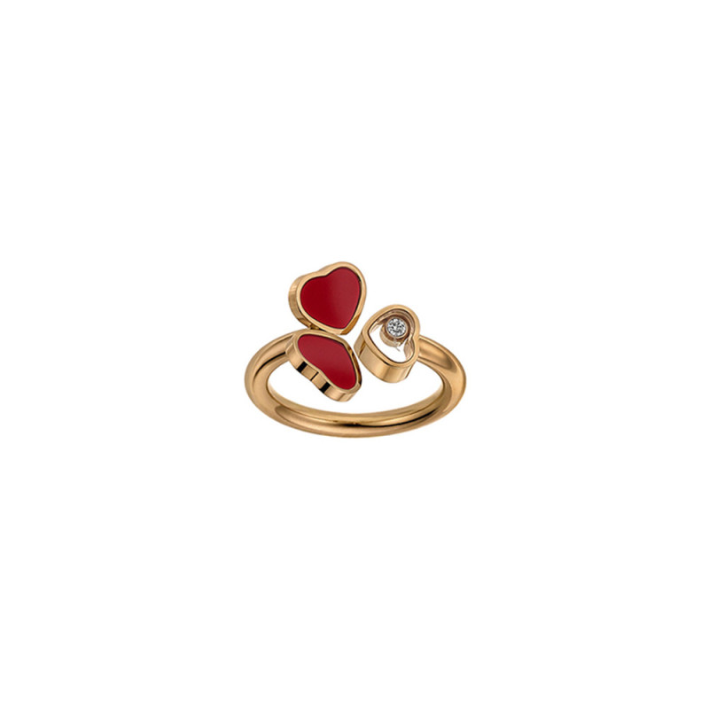 Bague Chopard Happy Hearts Wings or rose diamant