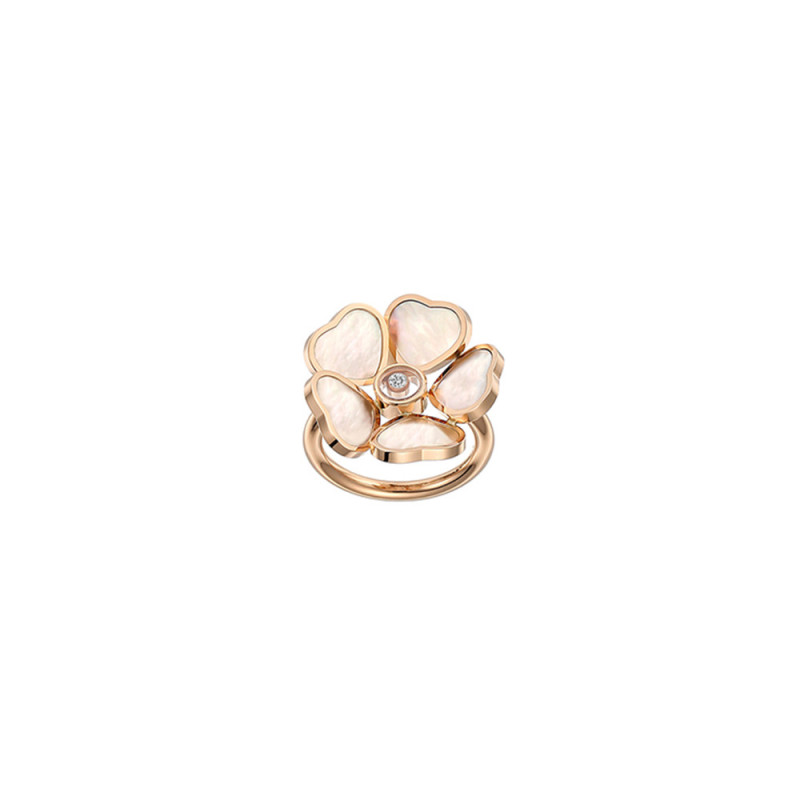 Bague Chopard Happy Hearts Flowers or rose diamant nacre