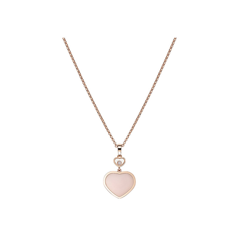 Collier Chopard Happy Hearts or rose et diamant