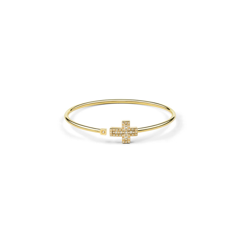 Bracelet Damiani Belle Epoque croix or jaune diamants taille L