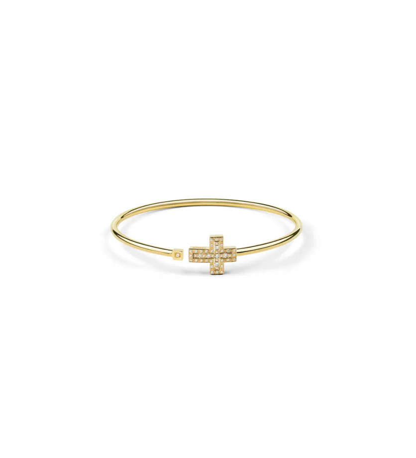 Bracelet croix Belle Epoque or jaune diamants taille S