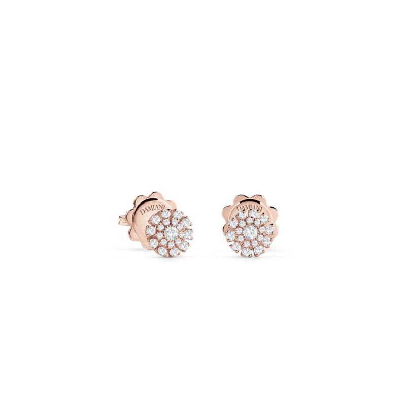 Boucles d'oreilles Damiani Margherita or rose diamants