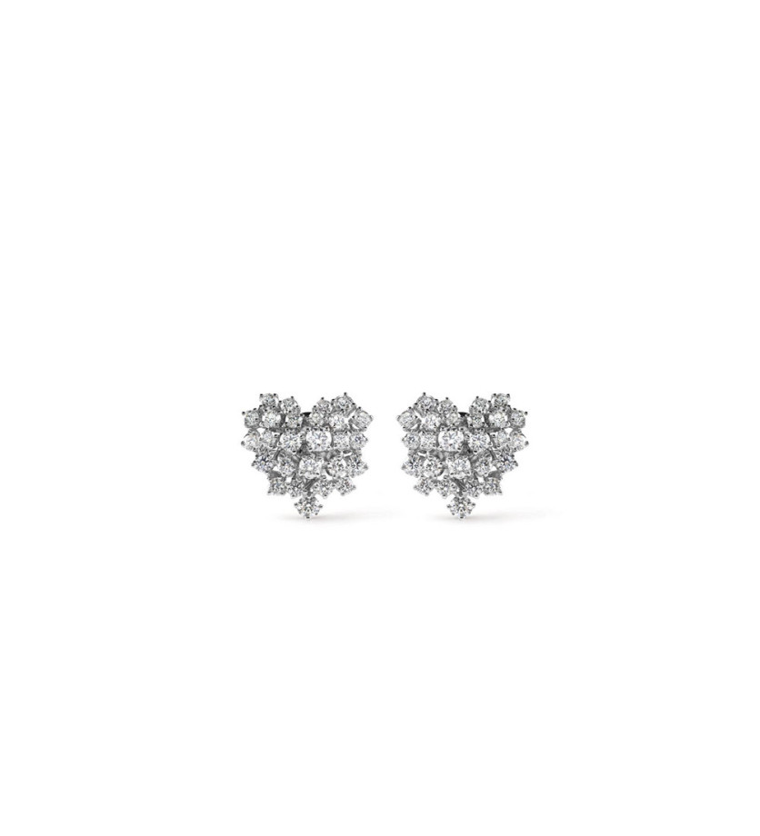 Boucles d'oreilles Damiani Mimosa en or blanc et diamants